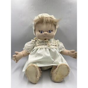 Vintage HANDMADE Baby Girl Doll Blue Eyes Soft Body Style , CLOTHES HOMEMADE-SEE